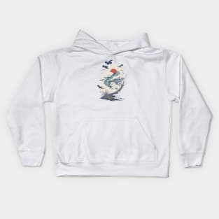 The white cat on top of the clouds 3 Kids Hoodie